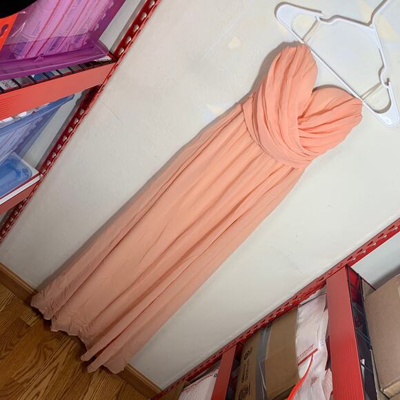 Lulus Women Long Orange Sleeveless Dress Size S7 - Picture 1 of 10